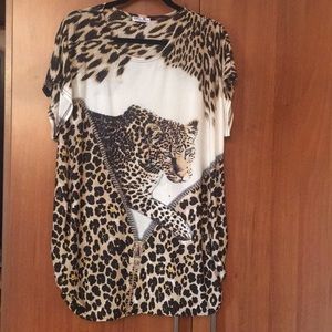 Tiger print sparkling top